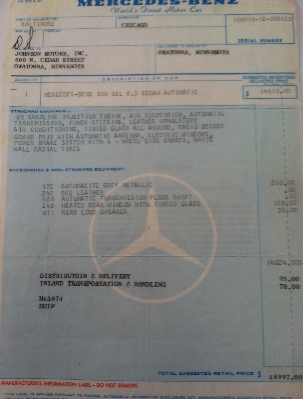 Mercedes 6.3 For Sale